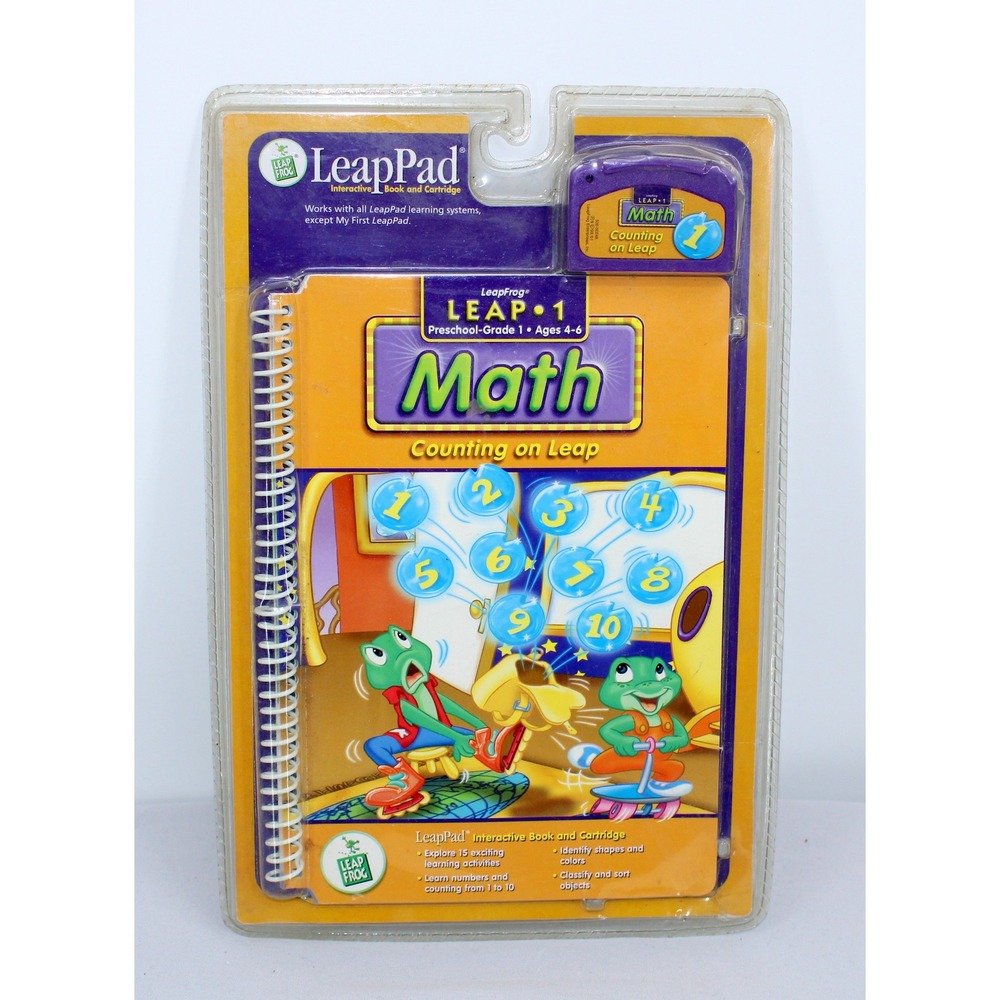 LeapFrog LeapPad Math Counting on Leap Interactive Book and Cartridge Leap 1 NEW